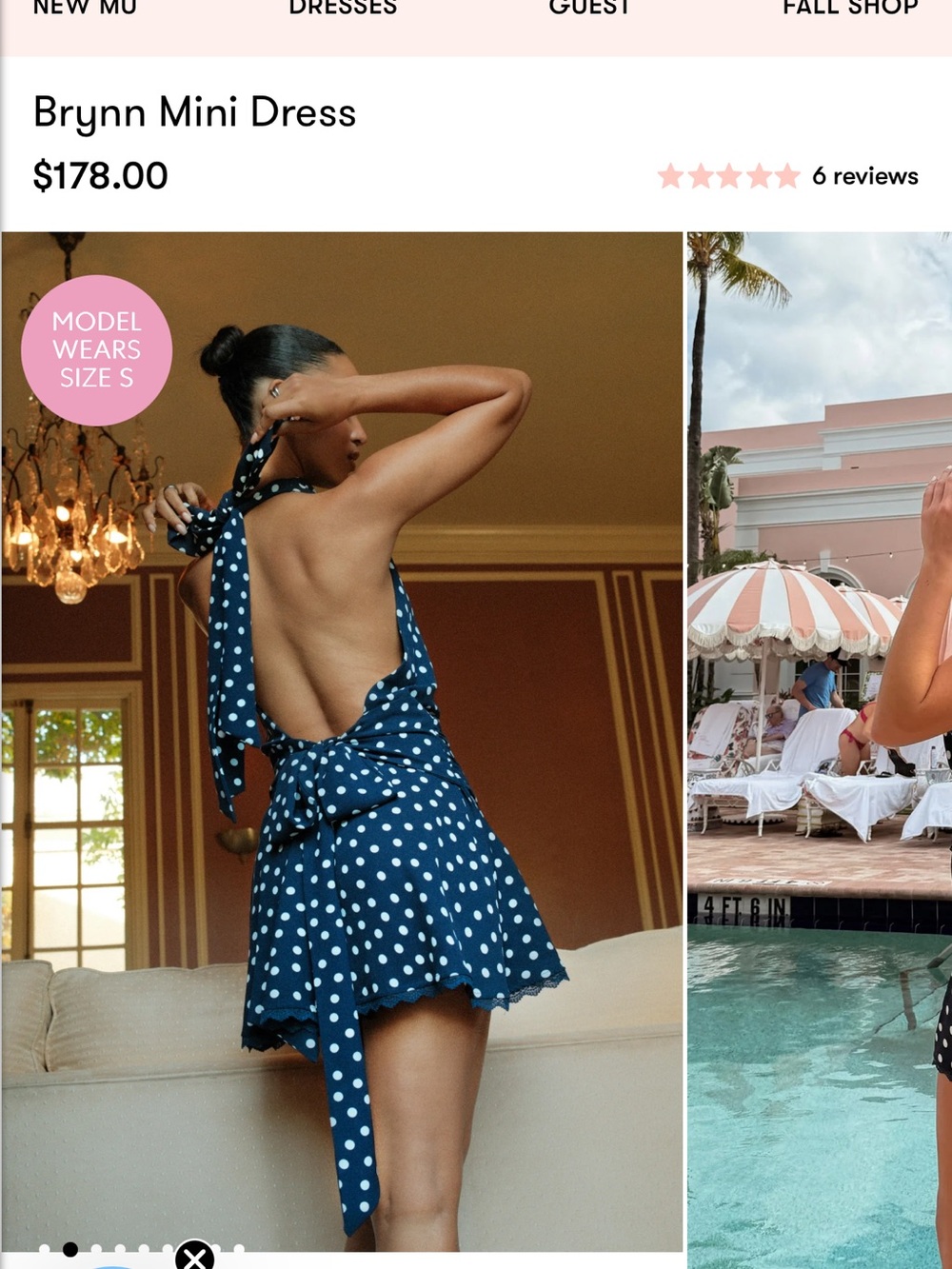 Show Me Your MuMu Navy Polka Dot Brynn Mini Dress